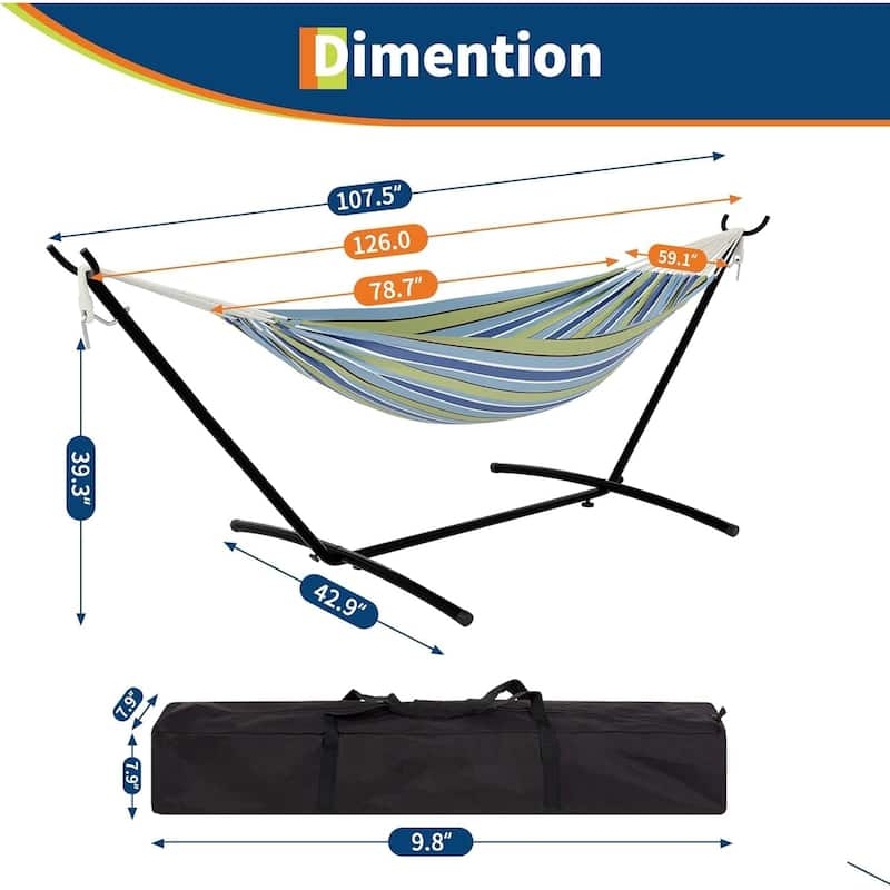 2-Person Hammock with Heavy-Duty Steel Stand