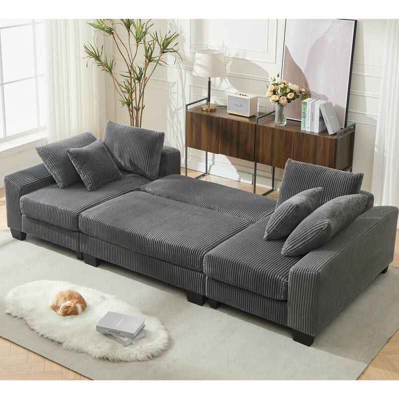 114" Sleeper Sofa U Shaped Sofa