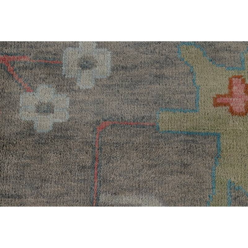 Floral Oushak Indian Large Rug Hand-Knotted Wool Carpet - 11'9" x 14'11"