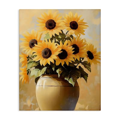 Stupell Sunflower Pot Still Life Canvas Wall Art Design By Franklyn Gregory