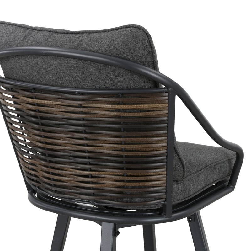 Patio Festival Outdoor Bar Stool with Grey Cushions (2-Pack)
