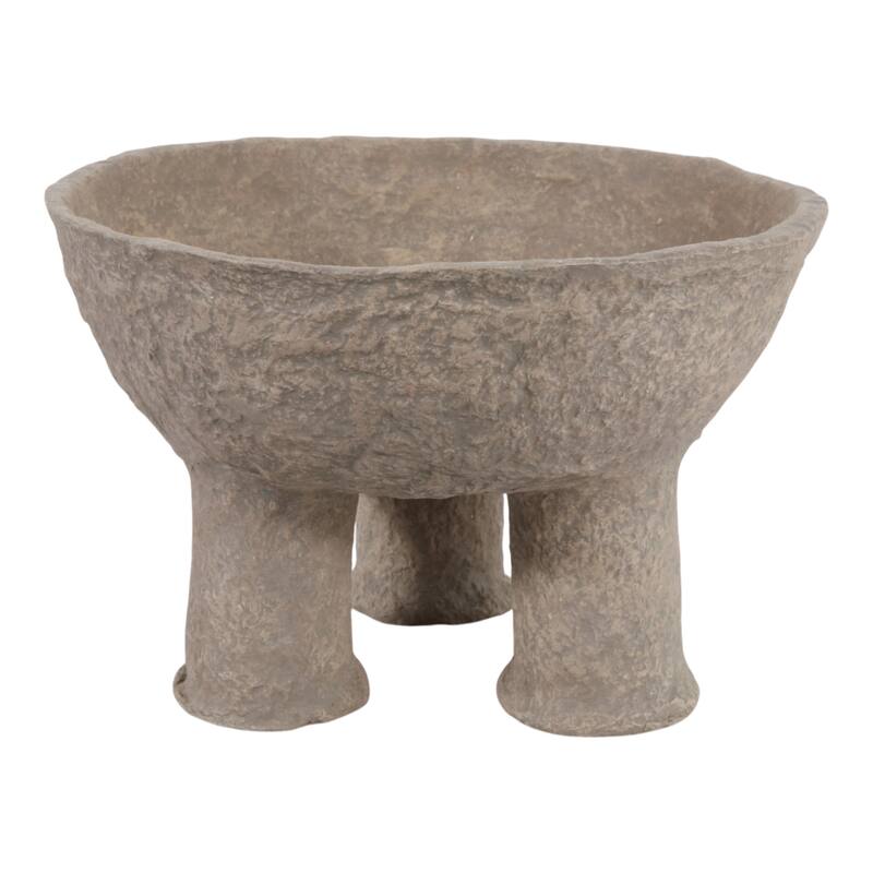 Pottery Paper Mache Bowl Stylish Unique Elevated Modern - 15.75" x 15.75" x 10.25"