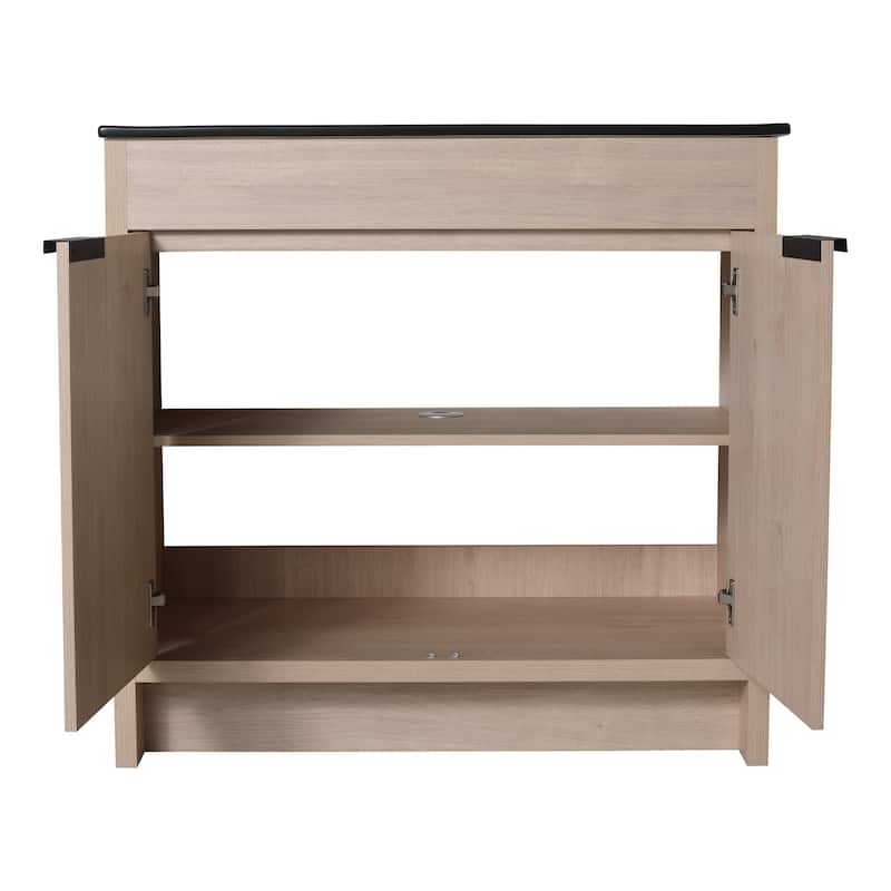 BNK 24/30/36 inch Freestanding Single Sink Bathroom Vanity with Soft Close Door and 1 adjustable shelf