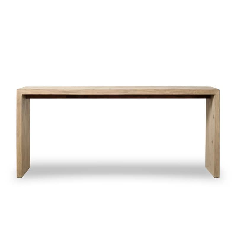 72 Inches Waterfall Console Table Reclaimed Pinewood Whitewash
