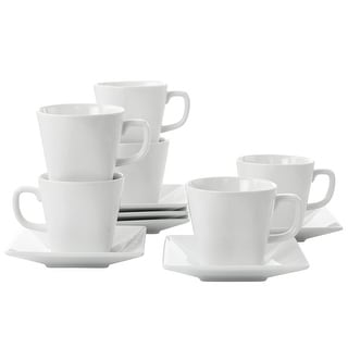 Ceramic Square Cup 9x7x7cm & Saucer 18x12x3cm