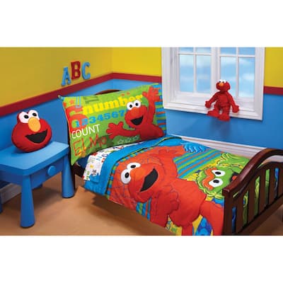 Sesame Street ABC 123 4 pc Toddler Bedding Set