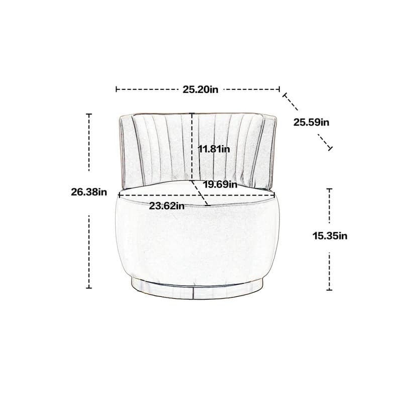 360 Degree Swivel Cuddle Barrel Accent Sofa Chairs Round Armchairs with