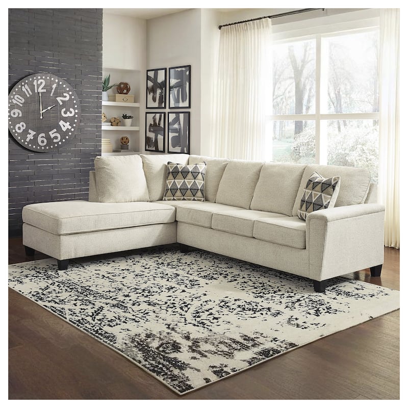 Signature Design by Ashley Abinger 2-Piece Sleeper Sectional with Chaise - 116"W x 91"D x 39"H - Natural - Left Facing