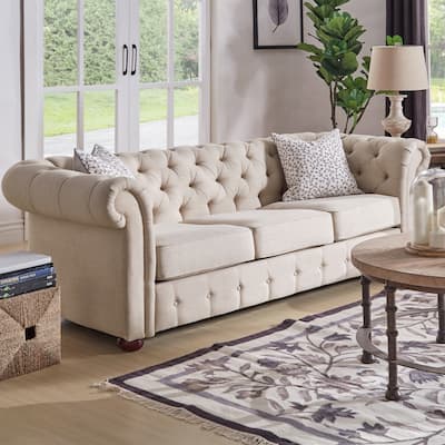 Knightsbridge Beige Chesterfield Sofa and Seating by iNSPIRE Q Artisan