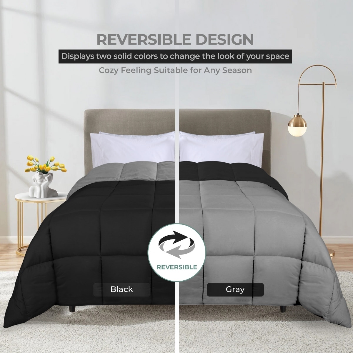 Superior Brushed Microfiber Down Alternative Reversible - Picture 8 of 40