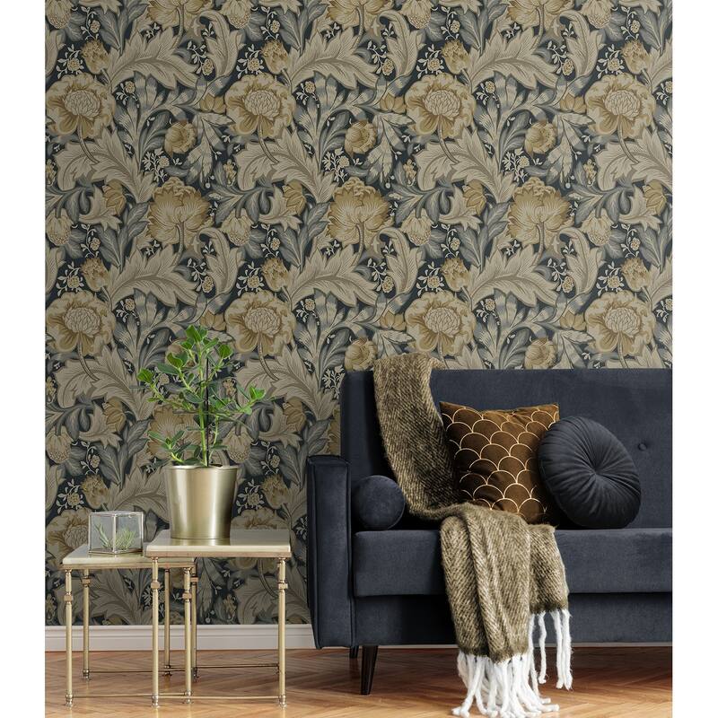 Seabrook Designs Acanthus Garden Nonwoven Unpasted Wallpaper