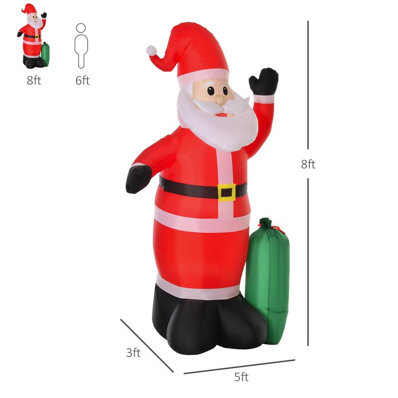 HOMCOM 8' Santa Inflatable Christmas Decoration with Gifts