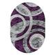 Orelsi Collection Abstract Area Rug - 5'2" x 7'5" Oval - Purple/Grey