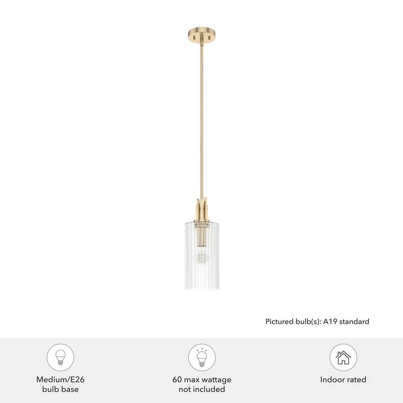Hunter Gatz 1-Light Pendant - Kitchen Island, Dining Room, Entry - Glam, Contemporary, Transitional