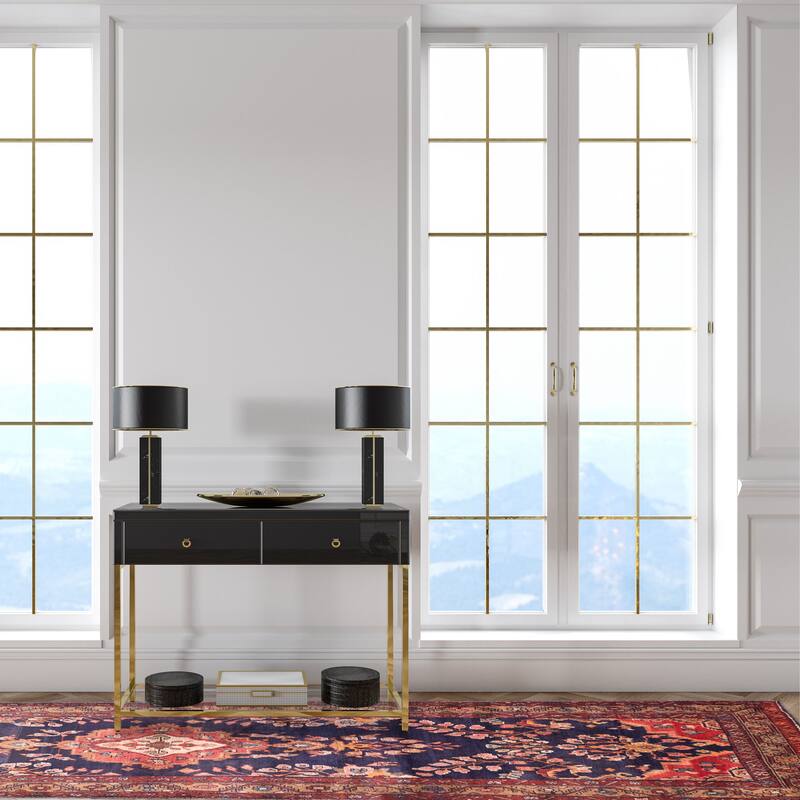 ECARPETGALLERY Hand-knotted Andelz Dark Navy Wool Rug - 3'6 x 11'9