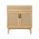 preview thumbnail 44 of 45, Javer Bohemian Rattan Freestanding 2-Shelf Bath Vanity Cabinet Base Only (Sink Basin not Included) 30 in. - Oak