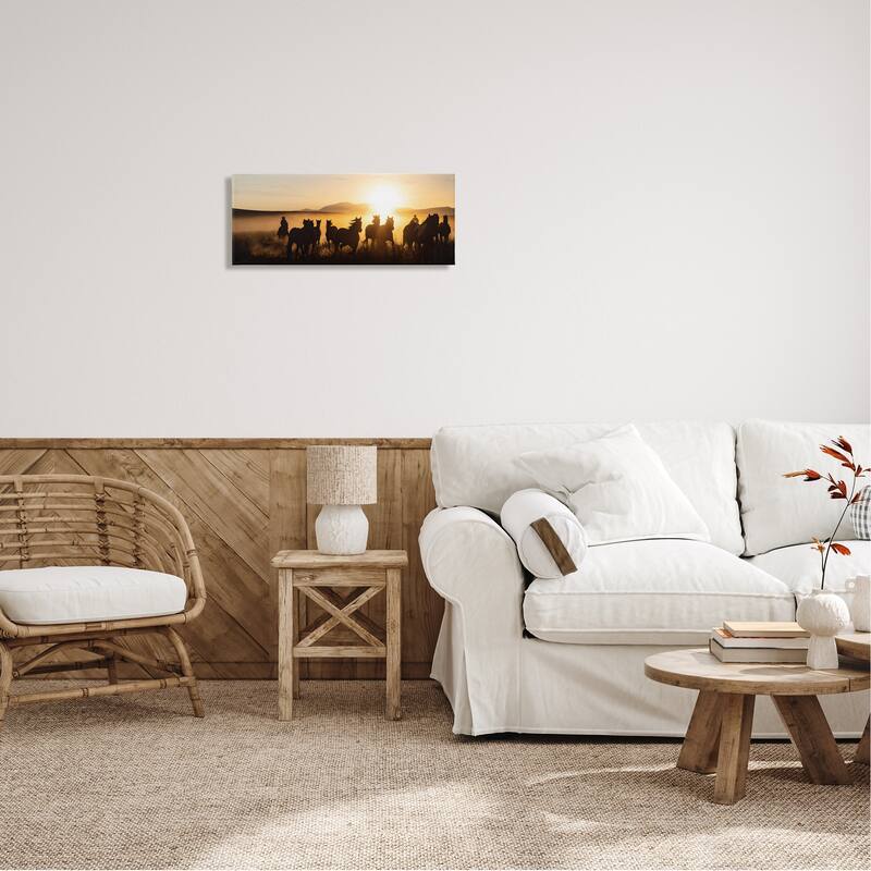 Stupell Sunlit Cowboys & Horses Canvas Wall Art Design by PBurchettePhoto