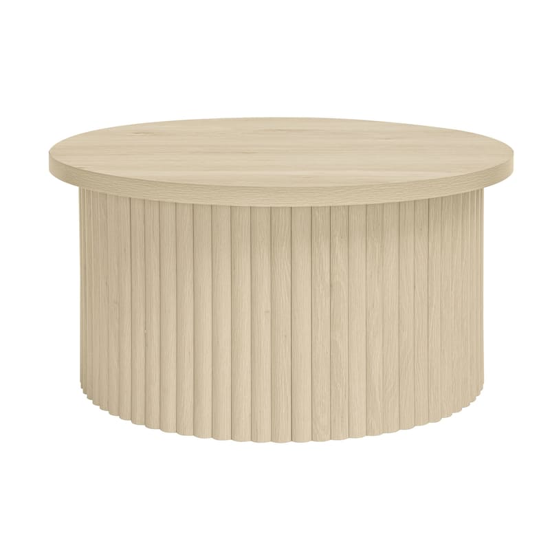 Roomfitters Round Coffee Table, Modern Accent Side Table, Wooden Center Table
