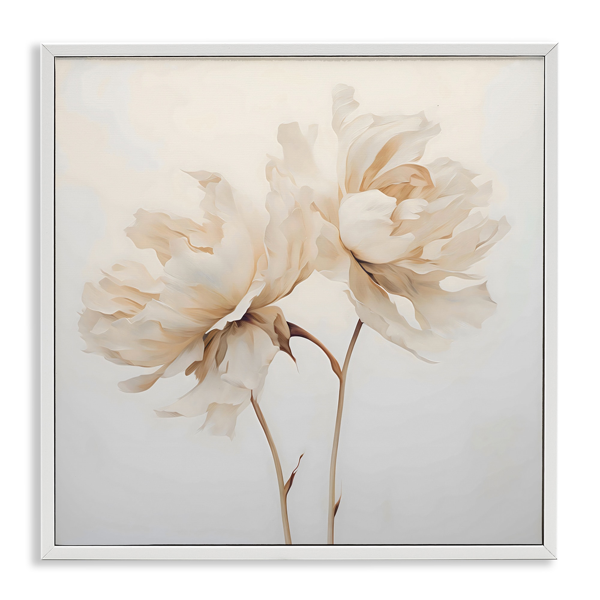 Stupell Soft Blooming White Peonies Framed Giclee Art Design By Creative Studio