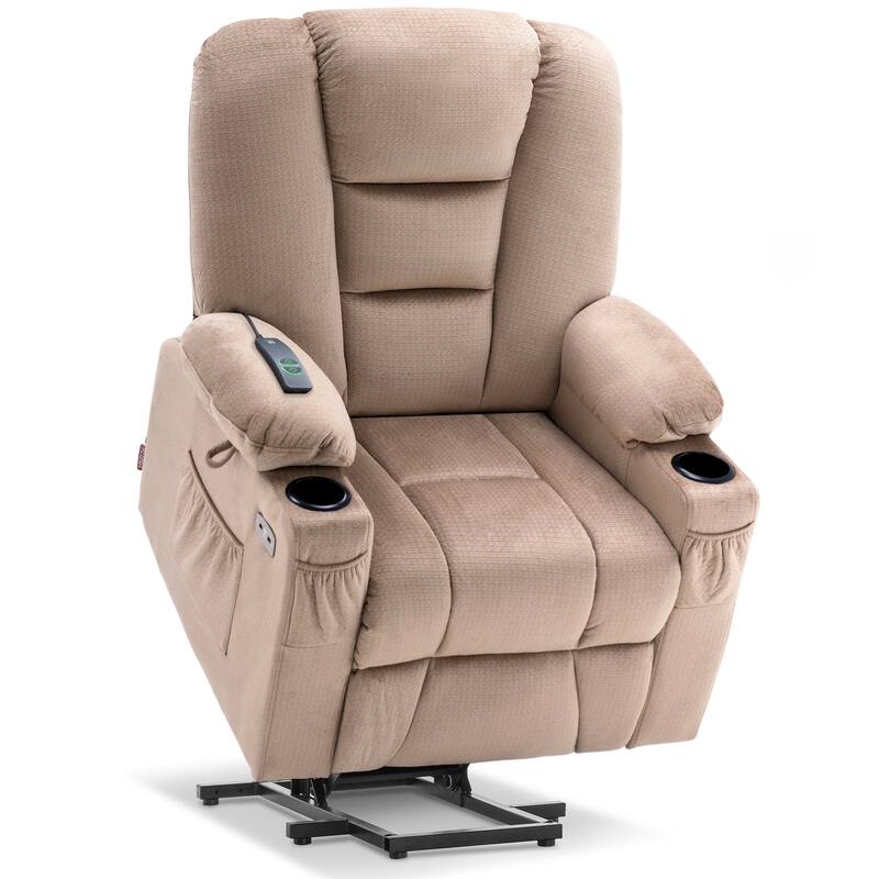 MCombo Small Power Lift Recliner Chair with Massage and Heat for Short Elderly People, Fabric 7569