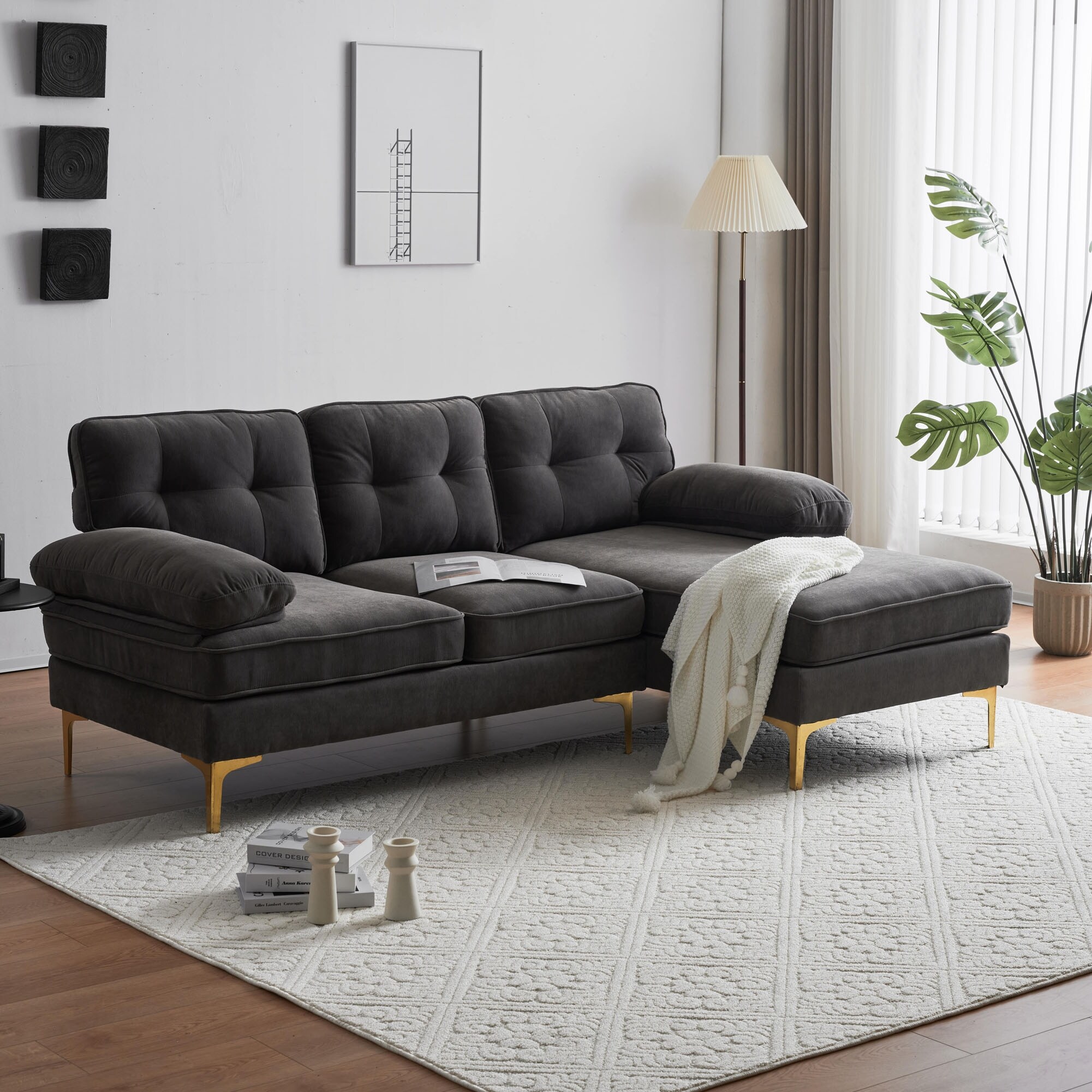 L shaped shop 3 seater sofa