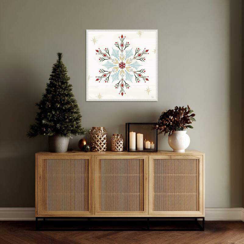 Winter Moment XII by Dina June (22 x 22 in.), Framed Canvas Wall Art Print - Sylvie Beaded White