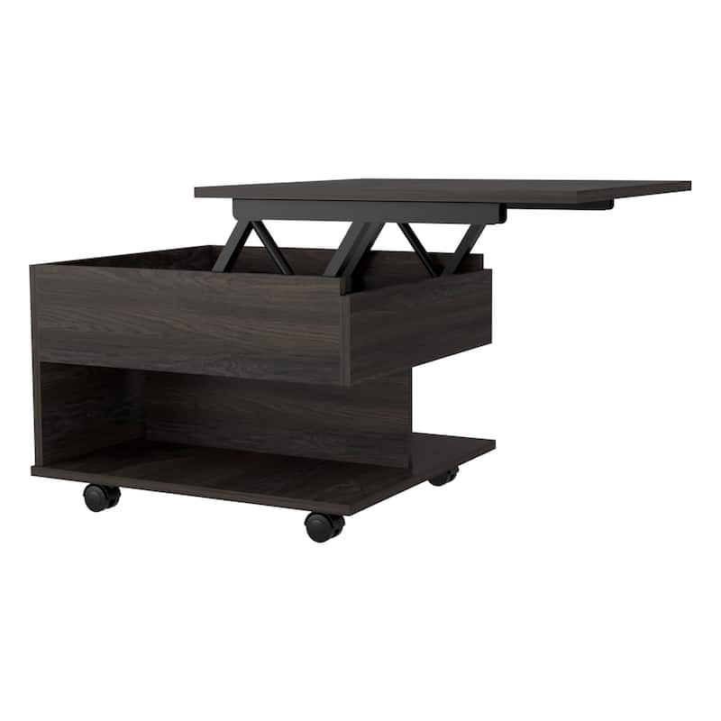 Lift Top Coffee Table, Casters, Carbon Espresso Finish