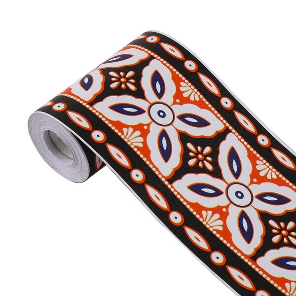 Flower Molding Peel and Stick Wall Border Easy to Apply Gold Brown PVC