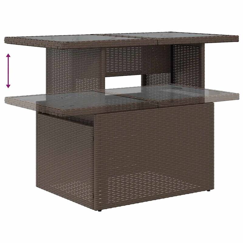 vidaXL Patio Sofa Set with Cushions Sectional Couches 11 Piece Poly Rattan
