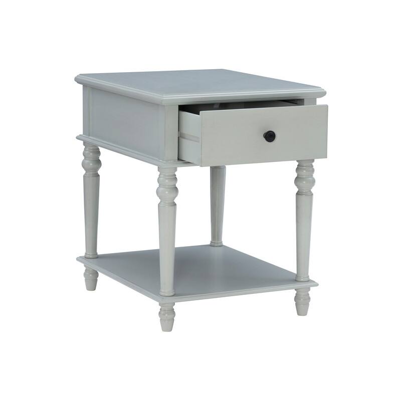 Linon Jowin Classic Wood Side Table with Storage