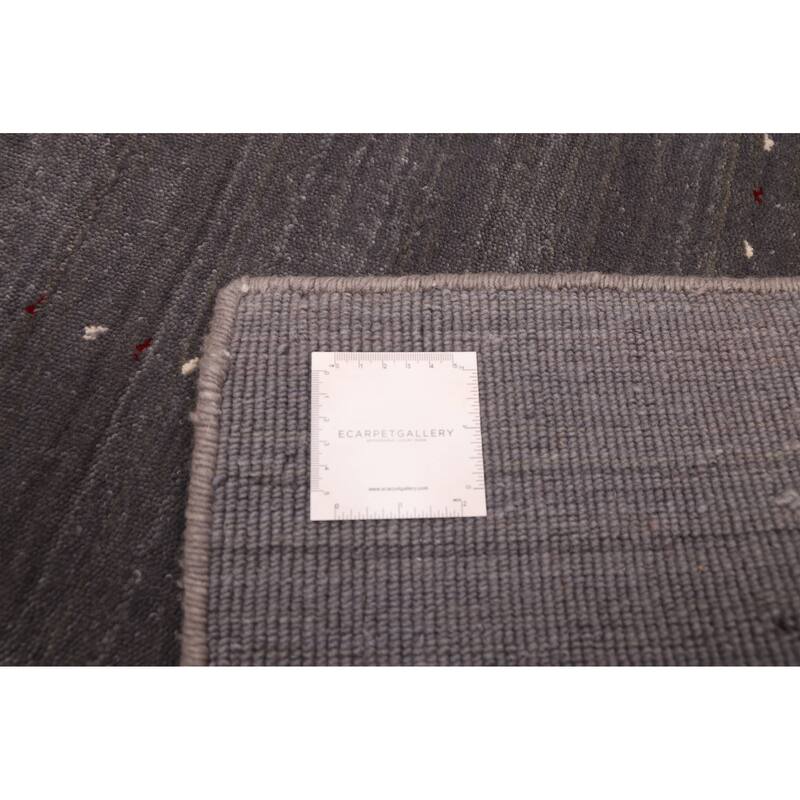 ECARPETGALLERY Hand Loomed Kashkuli Gabbeh Dark Grey Wool Rug - 5'3 x 6'11