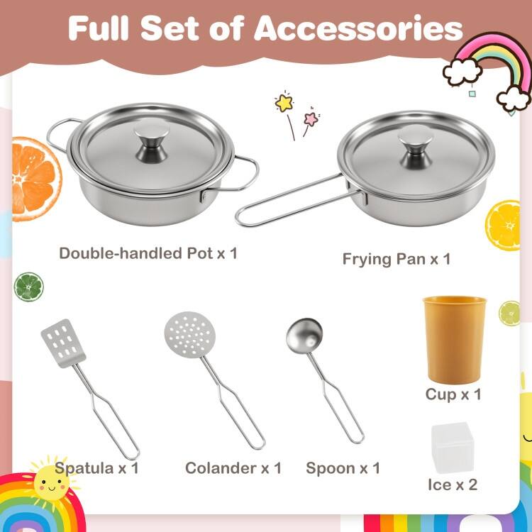 MDF Kids Corner Play Kitchen with Lights, Sounds and Ice Maker - 52" × 18.5" × 36"