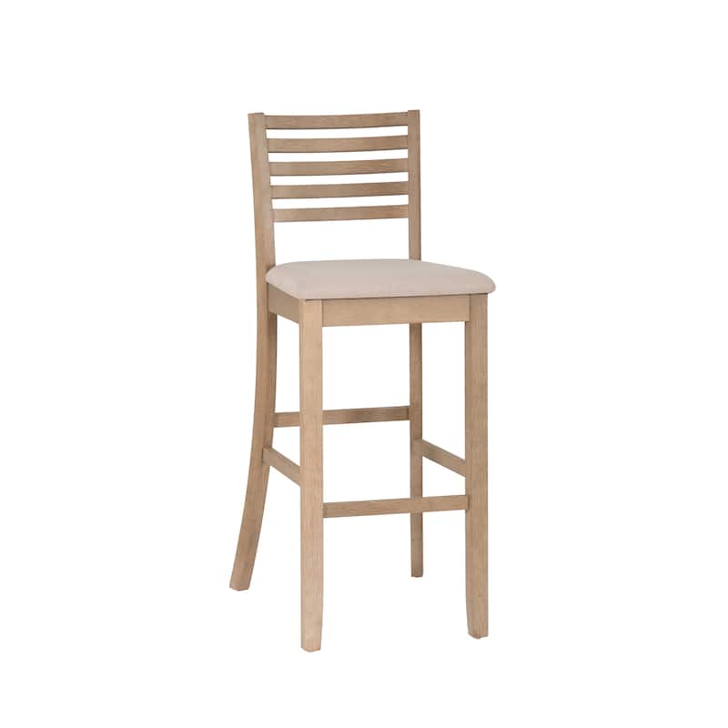 Piedmont Greywash Wooden 31-Inch Ladder Back Bar Stool