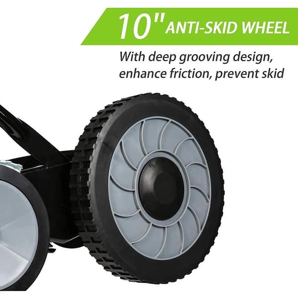 16-Inch Manual Reel Mower Adjustable 5-Blade Push Lawn Mower with Catcher  (Four Wheeled) - 25 x 19 x 13 in - Bed Bath & Beyond - 34708191