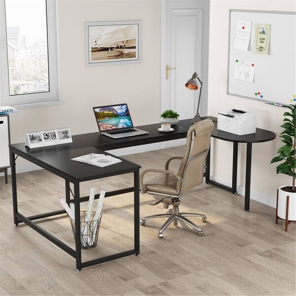 U Shaped Computer Desk Writing Table With Printer Stand Overstock 31311820