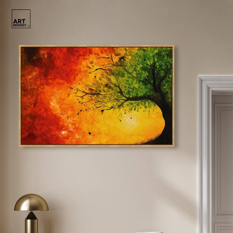 Fire and Ice Tree I Canvas by Art Remedy