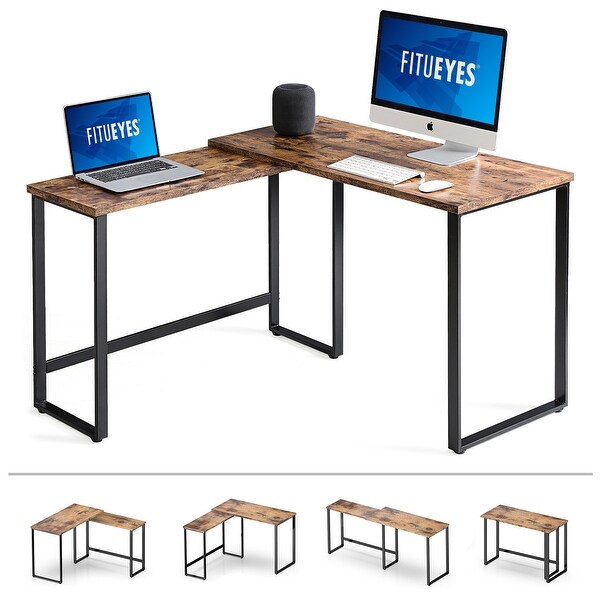 FITUEYES 360 Rotating L Shaped Desk Corner Table. Opens flyout.
