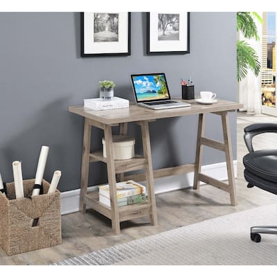 Modern Trestle Desk - Home Office Computer Writing Table - Sleek Design