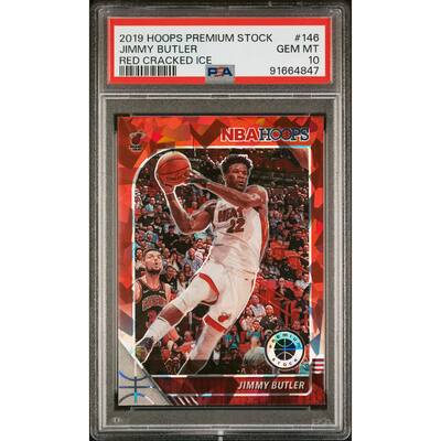 Jimmy Butler 2019 Panini Hoops Premium Stock Red Cracked Ice Card #146 PSA 10 - 8'6" x 11'6"