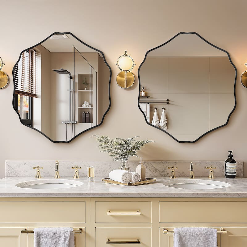 Unique Aluminum Alloy Framed Scallop Wall Mirror with Artistic Design