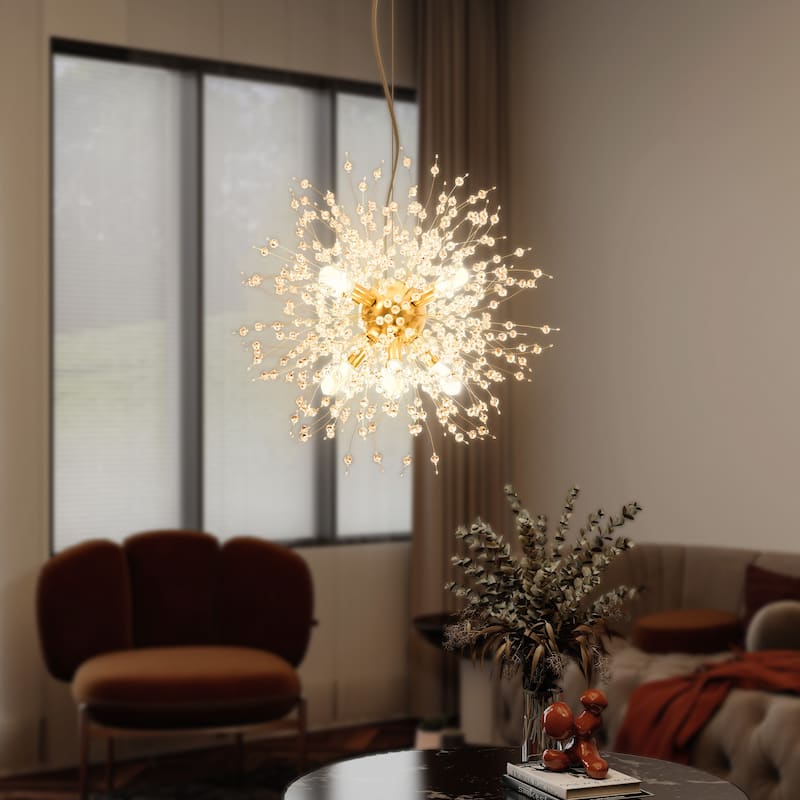 9-Light Firework Crystal Chandeliers Dandelion Pendant Lights
