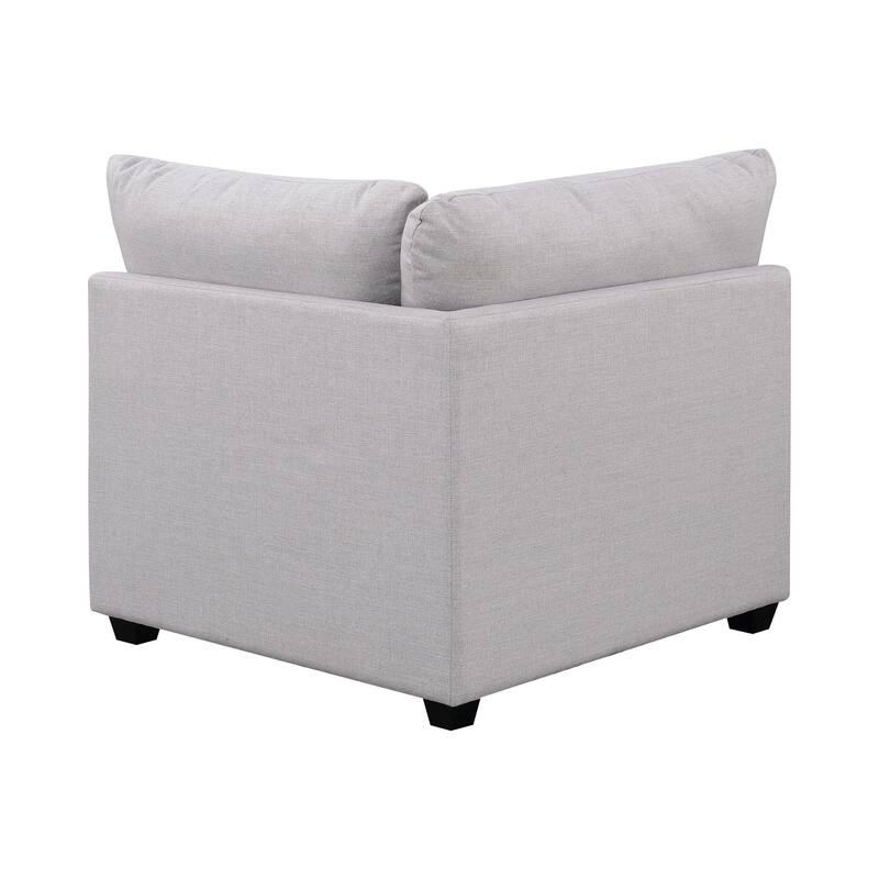 Corner with Cushioned Seating and Tapered Legs, Gray