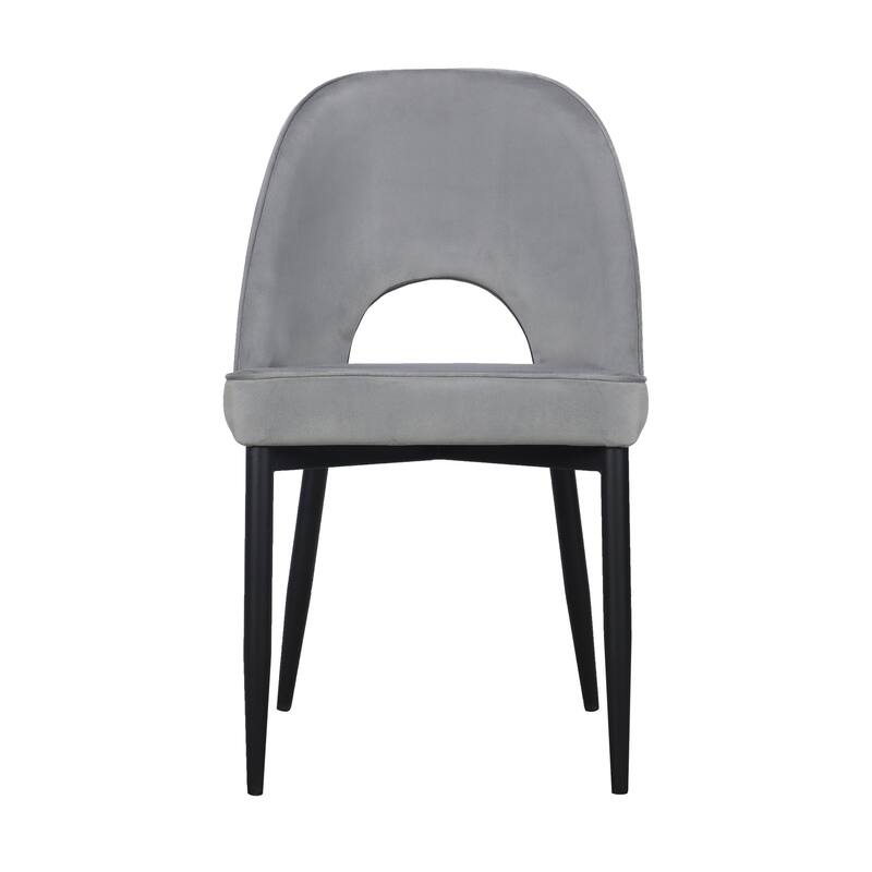 Dining Chair with Black Metal legs, Set of 2