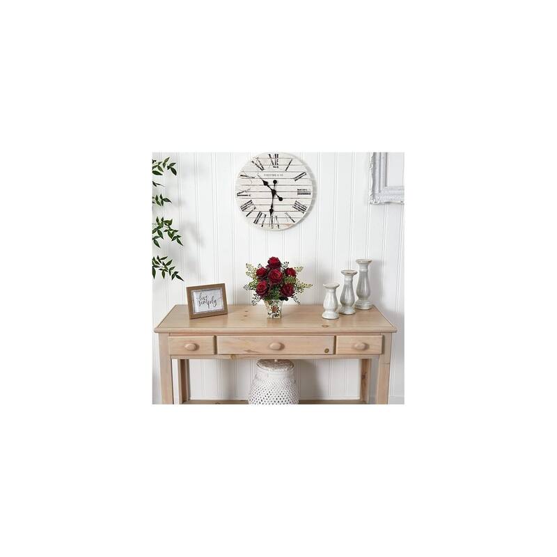 Art Deco Floral Arrangement Planter, 13" Tall, Elegant Faux Flowers for Home Office Decor - 13