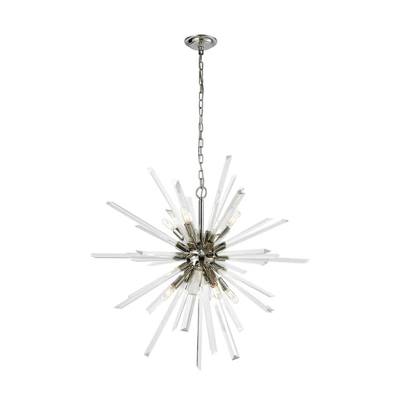 Ice Geist 33" Wide 8-Light Chandelier - Polished Nickel - 33-inch