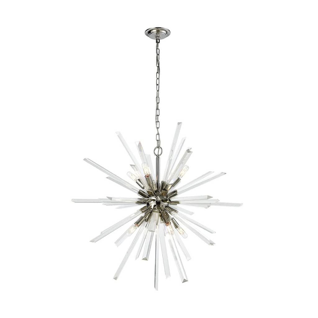 Ice Geist 33" Wide 8-Light Chandelier - Polished Nickel - 33-inch
