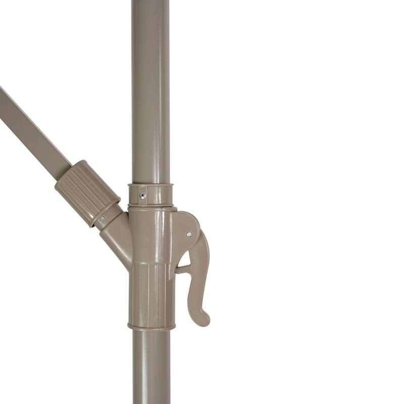 10ft Offset Outdoor Patio Umbrella with Hand Crank, Brown