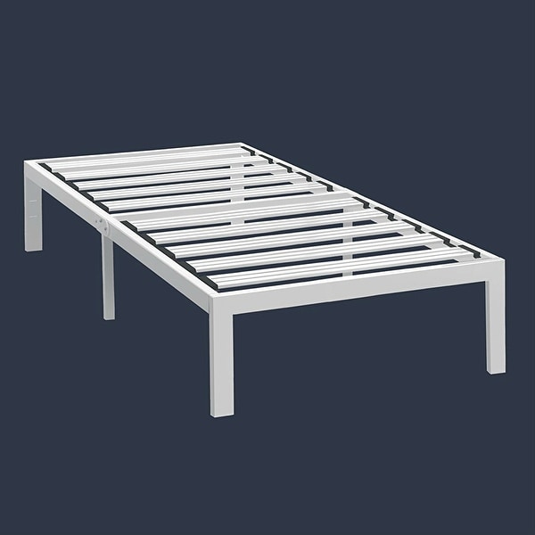 Shop Twin XL Modern Heavy Duty Metal Platform Bed Frame in White