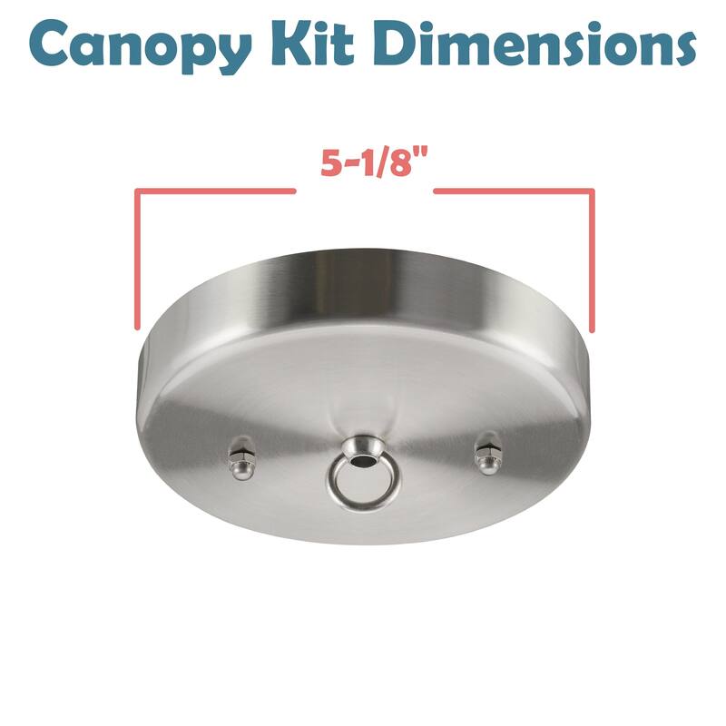 Aspen Creative Contemporary Chandelier&Light Fixture Canopy Kit w/Collar Loop,Brushed Nickel,5-1/8"Dia.,7/16"Center Hole,2PK