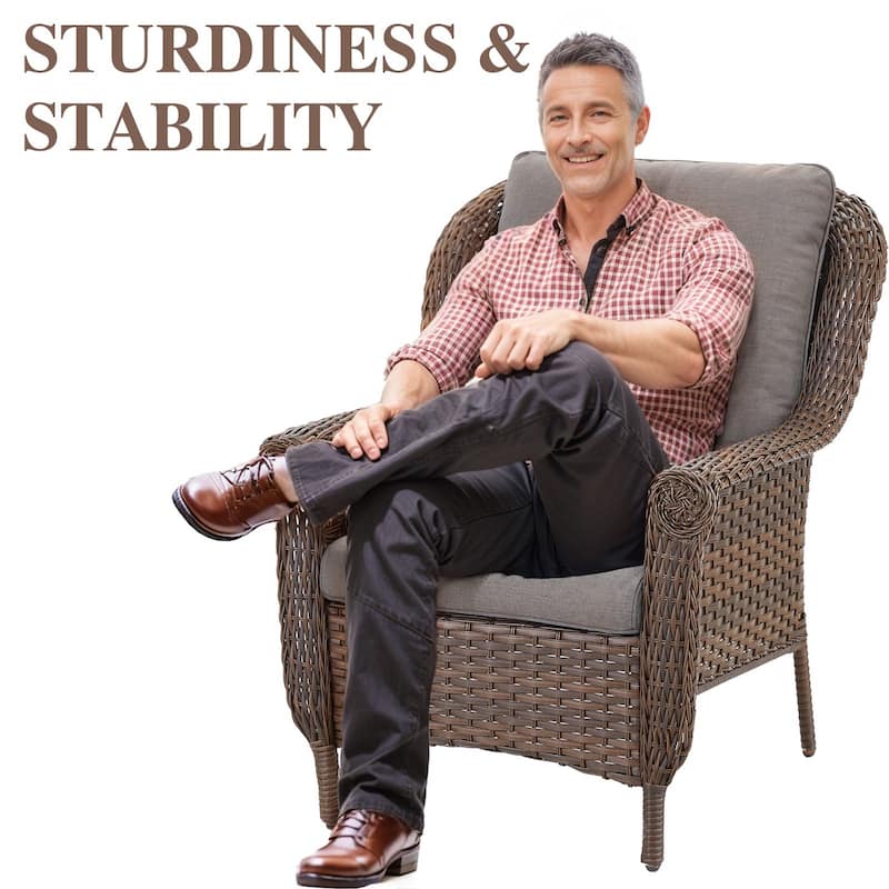 2 Piece Outdoor Arm Chair with Cushion